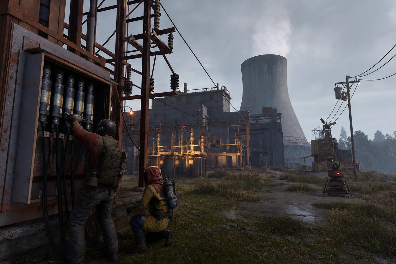 Players activate a power grid at Rust's Power Plant monument