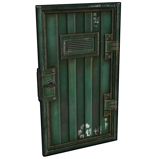 Green Armored Container Door