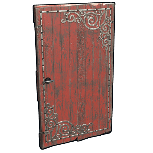 Red Decorative Wood Door