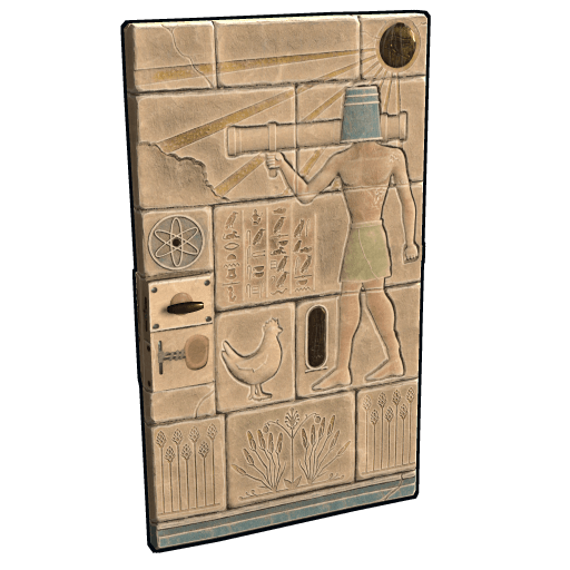 Hieroglyphic Metal Door