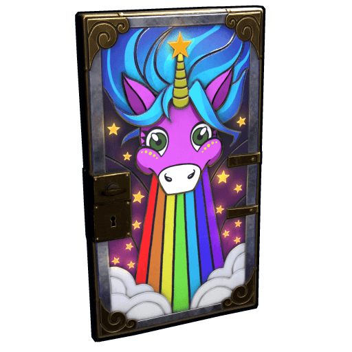 Rainbow Pony Metal Door