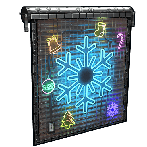 Neon Snowflake Garage Door