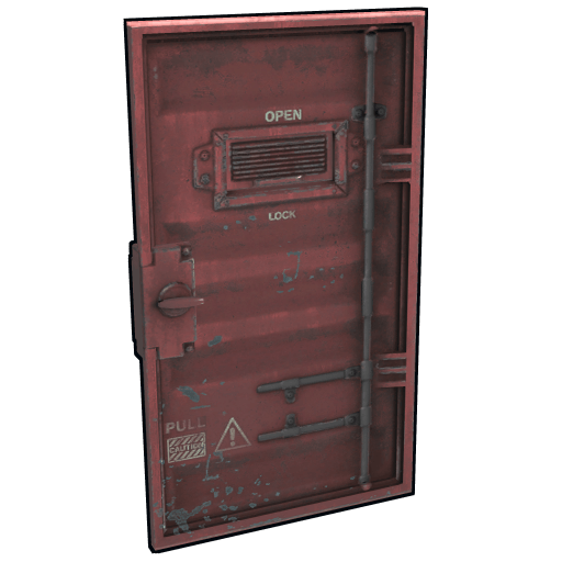 Red Armored Container Door