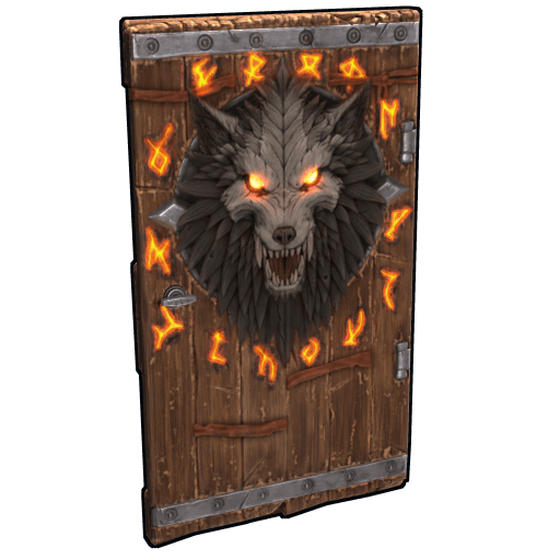 Wolf Warrior Wooden Door