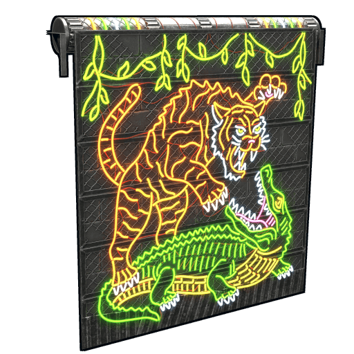 Neon Jungle Rule Garage Door