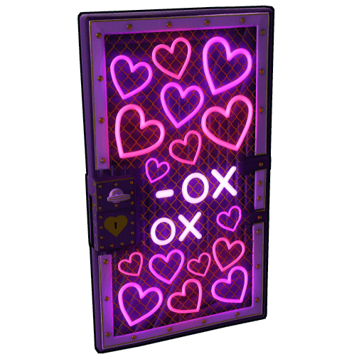 Neon Hearts Sheet Metal Door